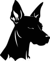 Tedesco pinscher silhouette ritratto vettore