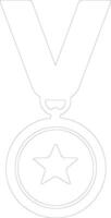 medaglia schema silhouette vettore