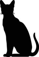 tailandese tradizionale siamese gatto nero silhouette vettore