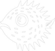 Blowfish schema silhouette vettore