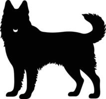 norvegese elkhound nero silhouette vettore