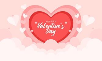 contento san valentino giorno. celebrare giorno pieno di amore su febbraio 14 concetto illustrazione vettore