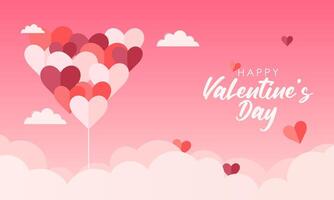 contento san valentino giorno. celebrare giorno pieno di amore su febbraio 14 concetto illustrazione vettore