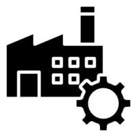 fabbrica gestione icona linea vettore illustrazione