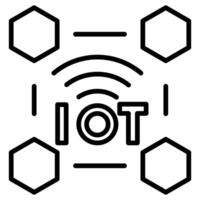 IoT interoperabilità icona linea vettore illustrazione