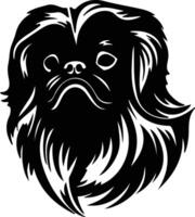 pekingese silhouette ritratto vettore