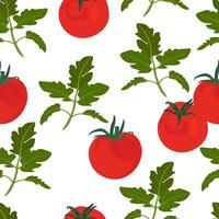 pomodori siamo un' senza soluzione di continuità ripetendo modello. pomodoro vettore azione illustrazione. maturo rosso frutta di il verdura.