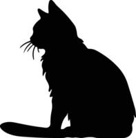 montanaro gatto nero silhouette vettore