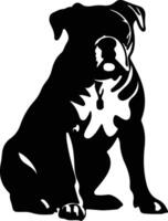 americano bulldog nero silhouette vettore