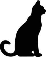 europeo capelli corti gatto nero silhouette vettore