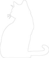 certosino gatto schema silhouette vettore