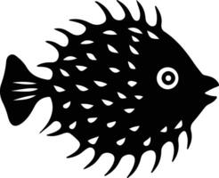 Blowfish silhouette ritratto vettore