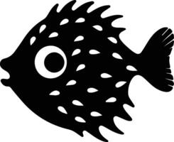 Blowfish silhouette ritratto vettore