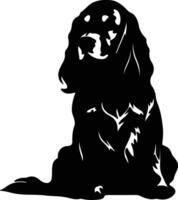 americano cocker spaniel nero silhouette vettore