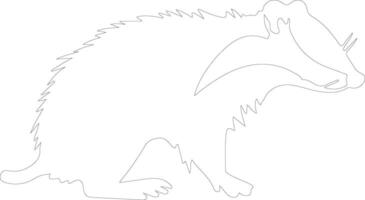 Virginia opossum schema silhouette vettore