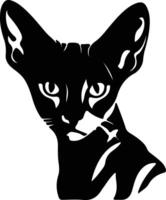 donskoj don sphynx gatto nero silhouette vettore