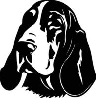 bassetto cane da caccia silhouette ritratto vettore