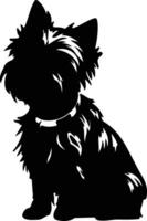 tumulo terrier nero silhouette vettore