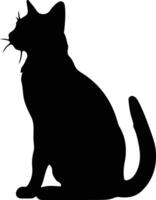 europeo capelli corti gatto nero silhouette vettore