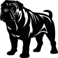 Cinese Shar Pei nero silhouette vettore