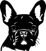 francese bulldog silhouette ritratto vettore