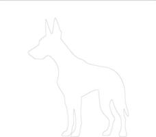 doberman pinscher schema silhouette vettore