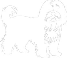 tibetano terrier schema silhouette vettore