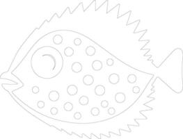 Blowfish schema silhouette vettore