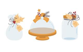 illustrazione di Natale bicchiere barattoli vettore