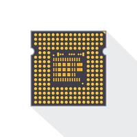 processore centrale in lavorazione unità microchip tecnologia vettore illustrazione grafico