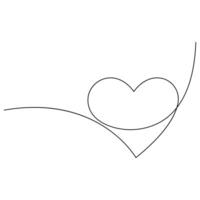san valentino giorno cuore forma continuo singolo linea arte disegno schema vettore