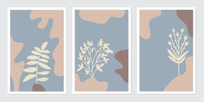 manifesto botanico parete arte vettore impostare. astratto pianta arte design per parete incorniciato stampe, tela stampe, manifesto, casa arredamento