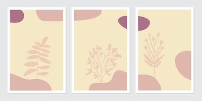manifesto botanico parete arte vettore impostare. astratto pianta arte design per parete incorniciato stampe, tela stampe, manifesto, casa arredamento