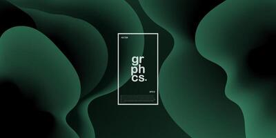 papercut buio verde astratto sfondo con liquido nero pendenza colore su sfondo. geometrico ondulato forme modello. eps10 vettore