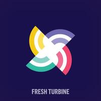 creativo fresco turbina cartello logo. unico creativo colori. tecnologia e pulito energia logo modello. vettore. vettore
