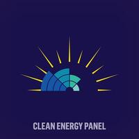 naturale solare energia idea, moderno logo. unico creativo sostenibile solare pannello colori. ambiente e azienda logo modello. vettore. vettore