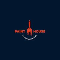 dipingere Casa logo modello isolato nel buio sfondo, adatto per il tuo design bisogno, logo, illustrazione, animazione, eccetera. vettore