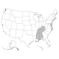 Stati Uniti d'America stati est Sud centrale regioni carta geografica. vettore