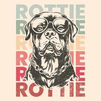 rottweiler cane maglietta design vettore