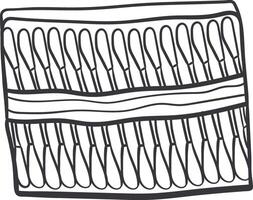 cotone tamponi, orecchio bastoni su cerniera lampo scarabocchio icona.bagno assistenza sanitaria, igienico tema. articoli da toeletta. vettore mano disegnato illustrazione isolato su bianca sfondo.