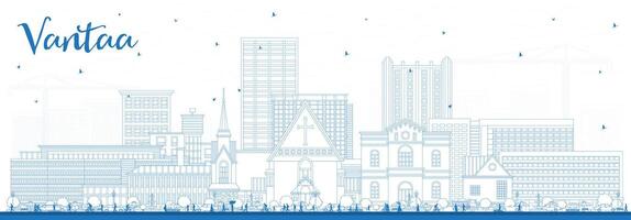 schema vanta Finlandia città orizzonte con blu edifici. vanta paesaggio urbano con punti di riferimento. attività commerciale viaggio e turismo concetto con moderno e storico architettura. vettore