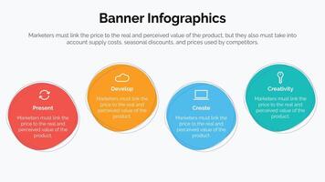 modello di progettazione infografica aziendale con 4 opzioni, passaggi o processi. può essere utilizzato per il layout del flusso di lavoro, il diagramma, il rapporto annuale, il web design vettore