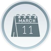 11 ° di marzo solido pulsante icona vettore