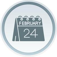 24 di febbraio solido pulsante icona vettore