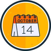 14 di ottobre pieno versetto icona vettore