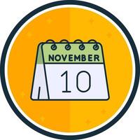 10 ° di novembre pieno versetto icona vettore