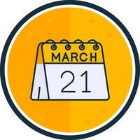 21 di marzo pieno versetto icona vettore