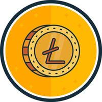 litecoin pieno versetto icona vettore