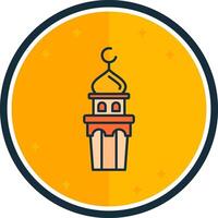 minareto pieno versetto icona vettore