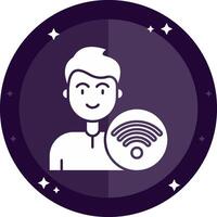 Wi-Fi solido badge icona vettore